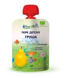 Пюре детское Органик груша с 4 мес. Fleur Alpine (90 г)