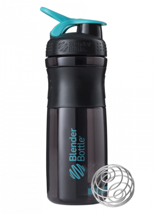 Шейкер BlenderBottle SportMixer черный/морской голубой (828 мл)